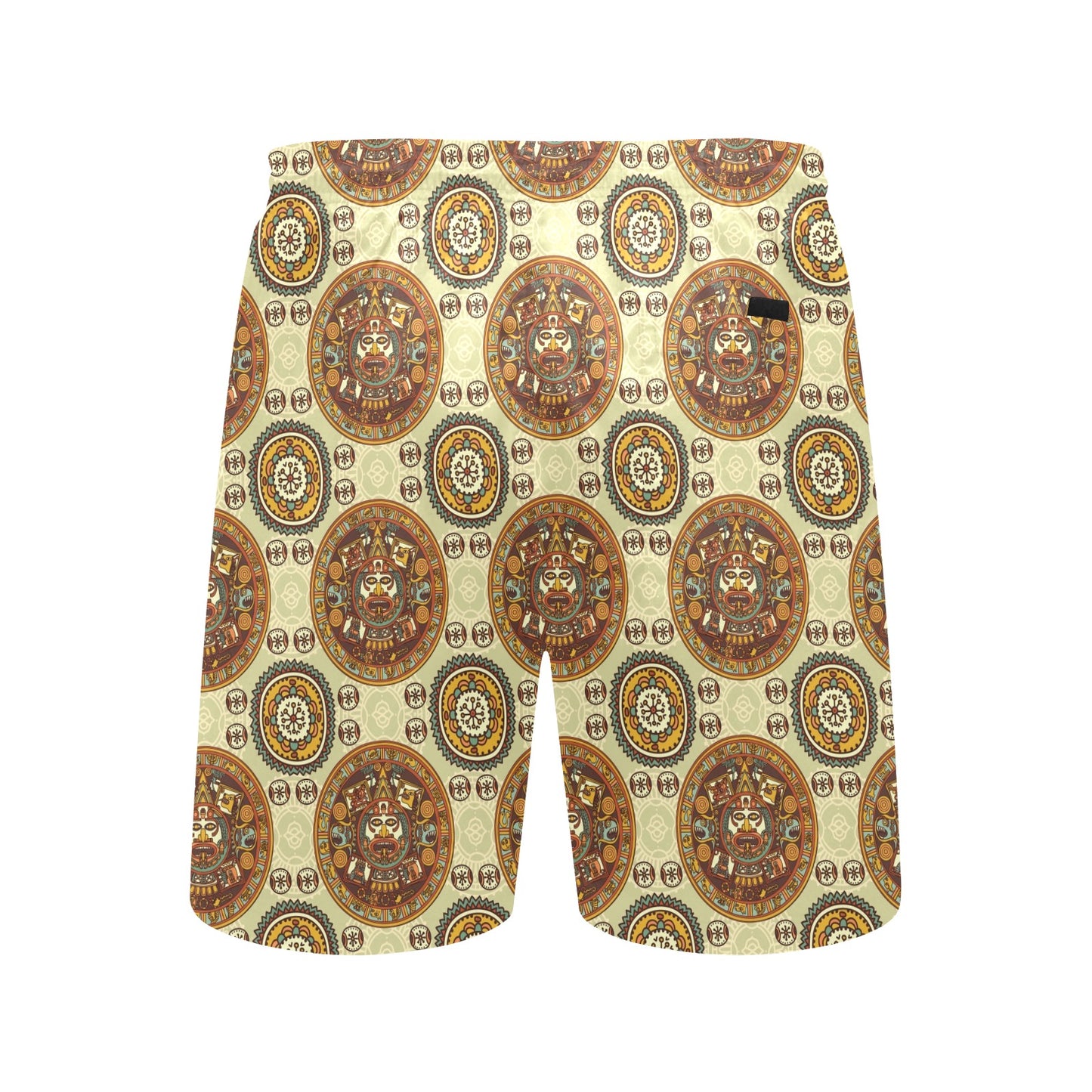 Calendar Aztec Themed Print Pattern Men's Swim Trunks Beach Shorts