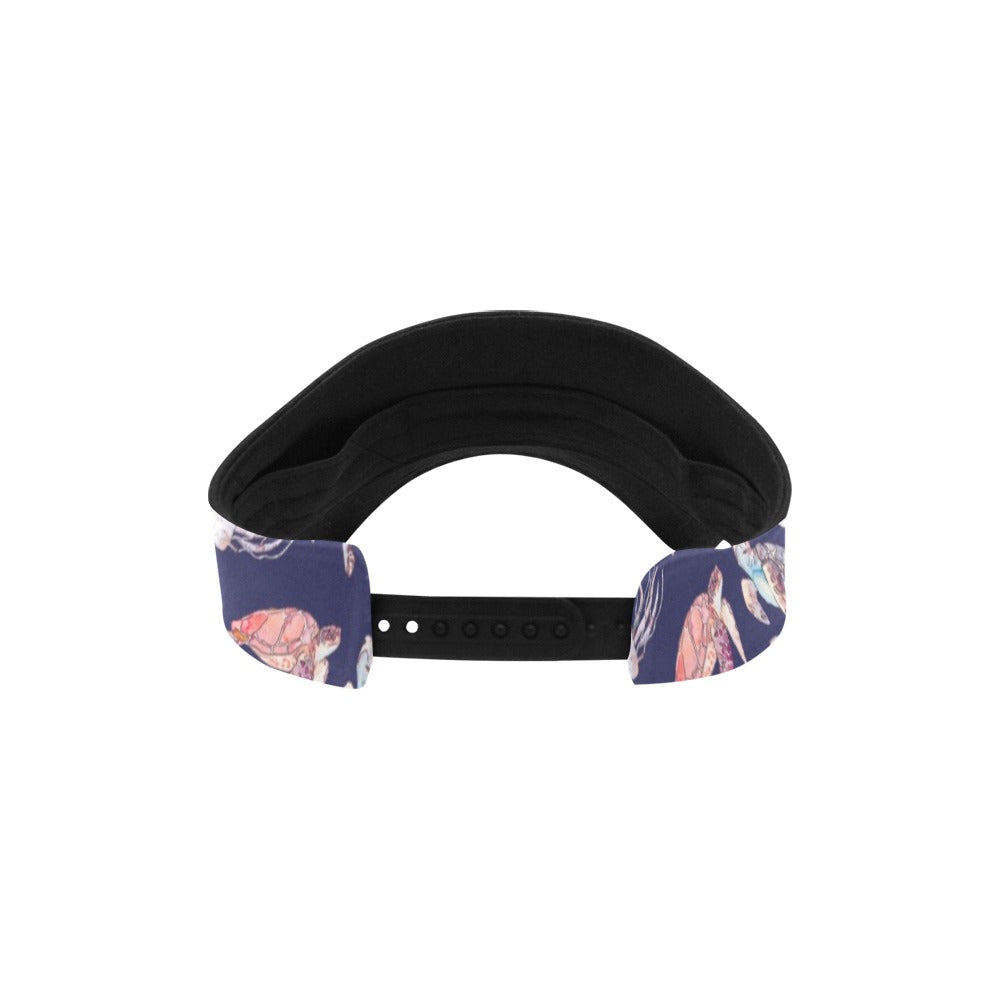 Sea Turtle With Jelly Fish Print Design LKS301 Unisex Sun Visor
