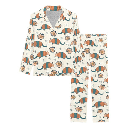 Armadillo Pattern Print Design 02 Women's Long Pajama Set