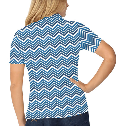 Chevron Print Design LKS403 Women's Polo Shirt