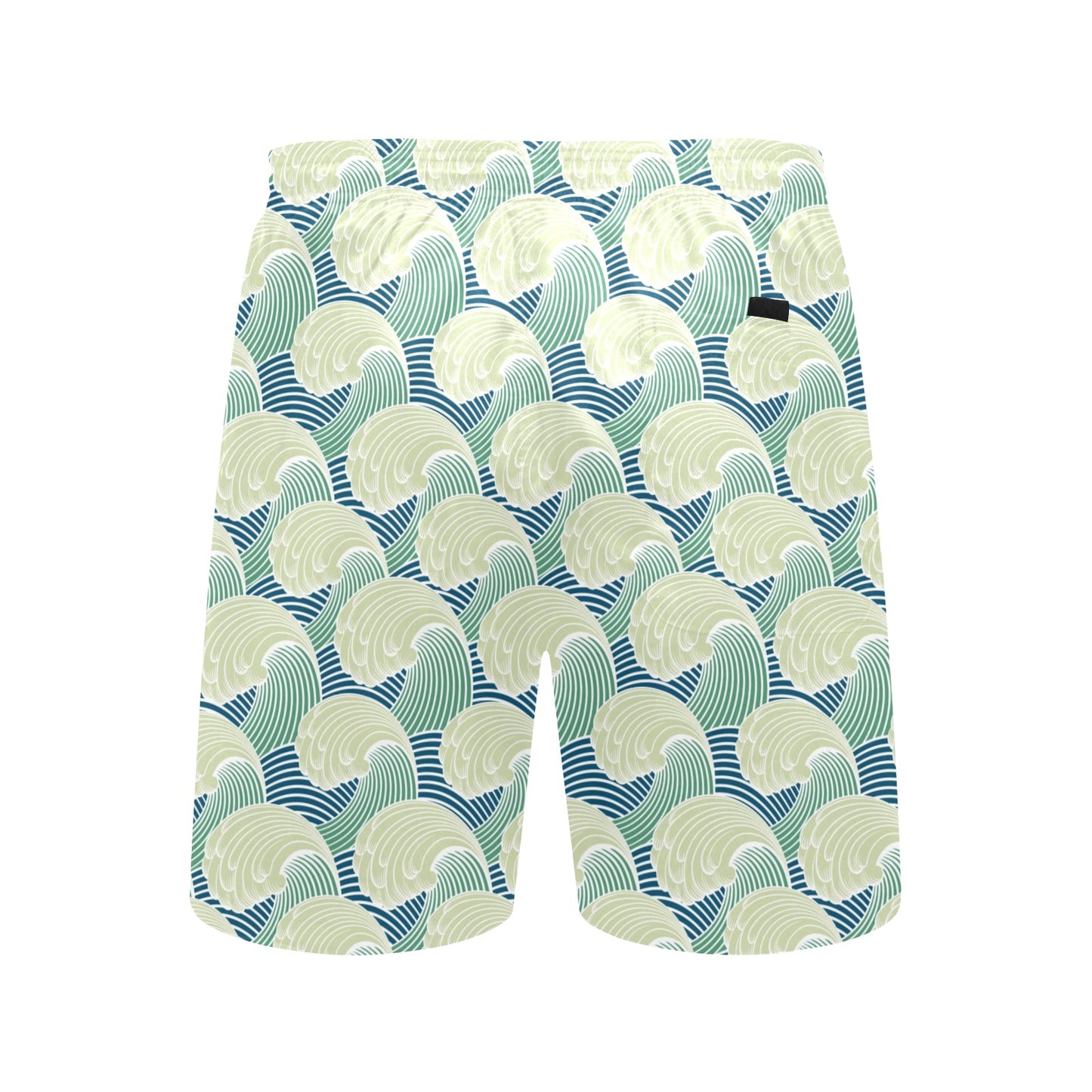 Wave Japan Style Print Design LKS302 Men's Swim Trunks Beach Shorts