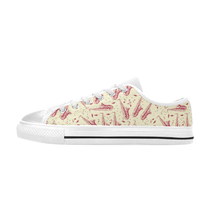 Saxophone Print Design LKS402 Women's White Low Top Shoes