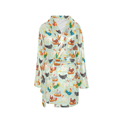 Chicken Pattern Print Design 07 Women's Fleece Robe