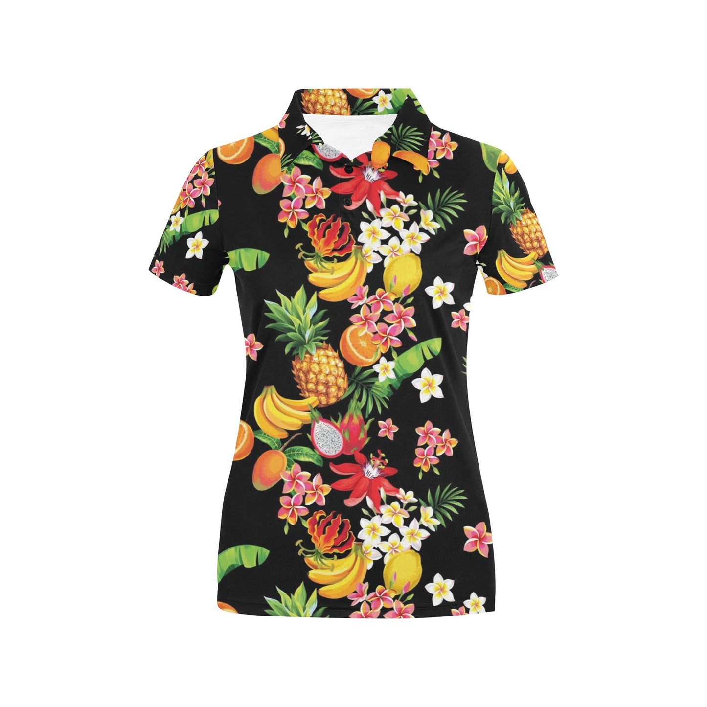 Tropical Fruits Pattern Print Design TF02 Women's Polo Shirt
