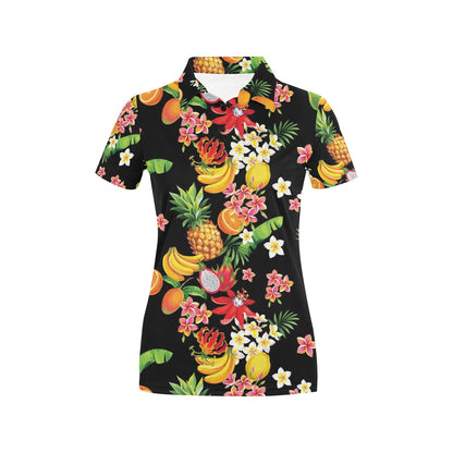 Tropical Fruits Pattern Print Design TF02 Women's Polo Shirt