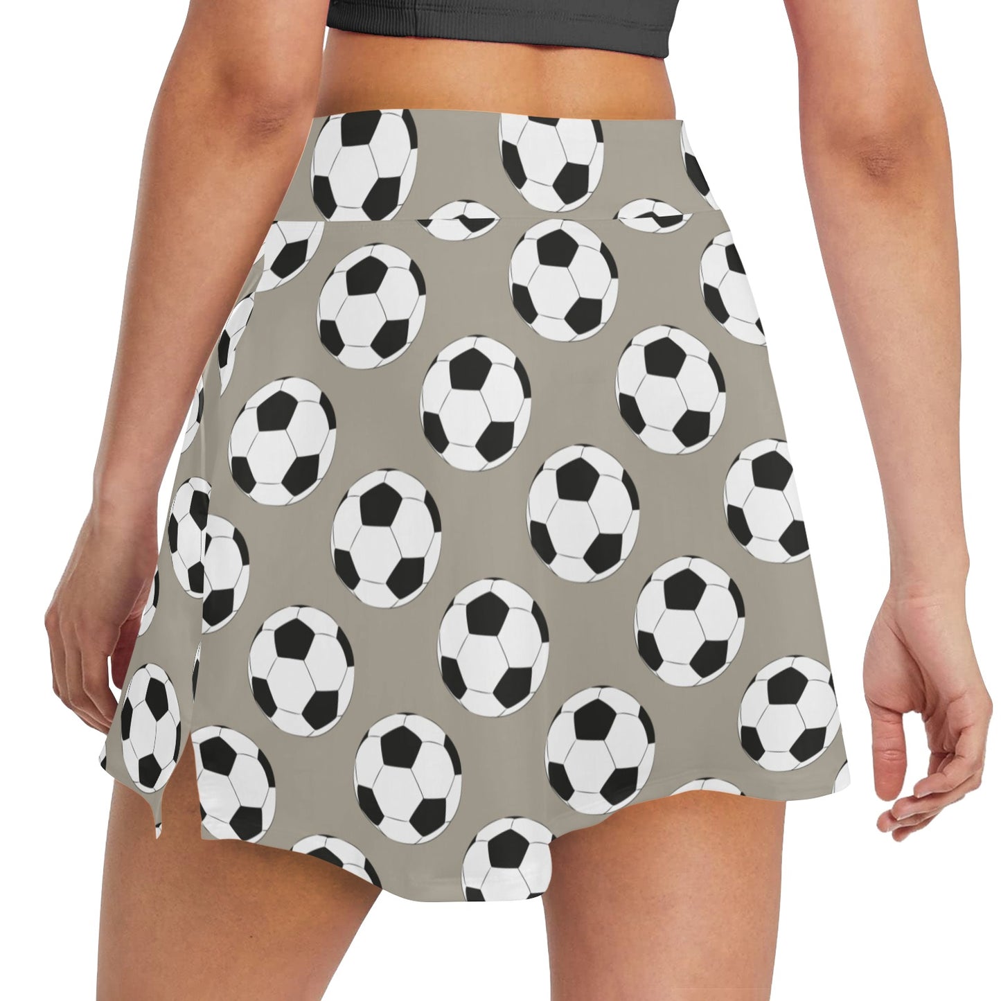 Soccer Ball Print Design LKS302 17" Golf & Pickleball Skort with Pockets
