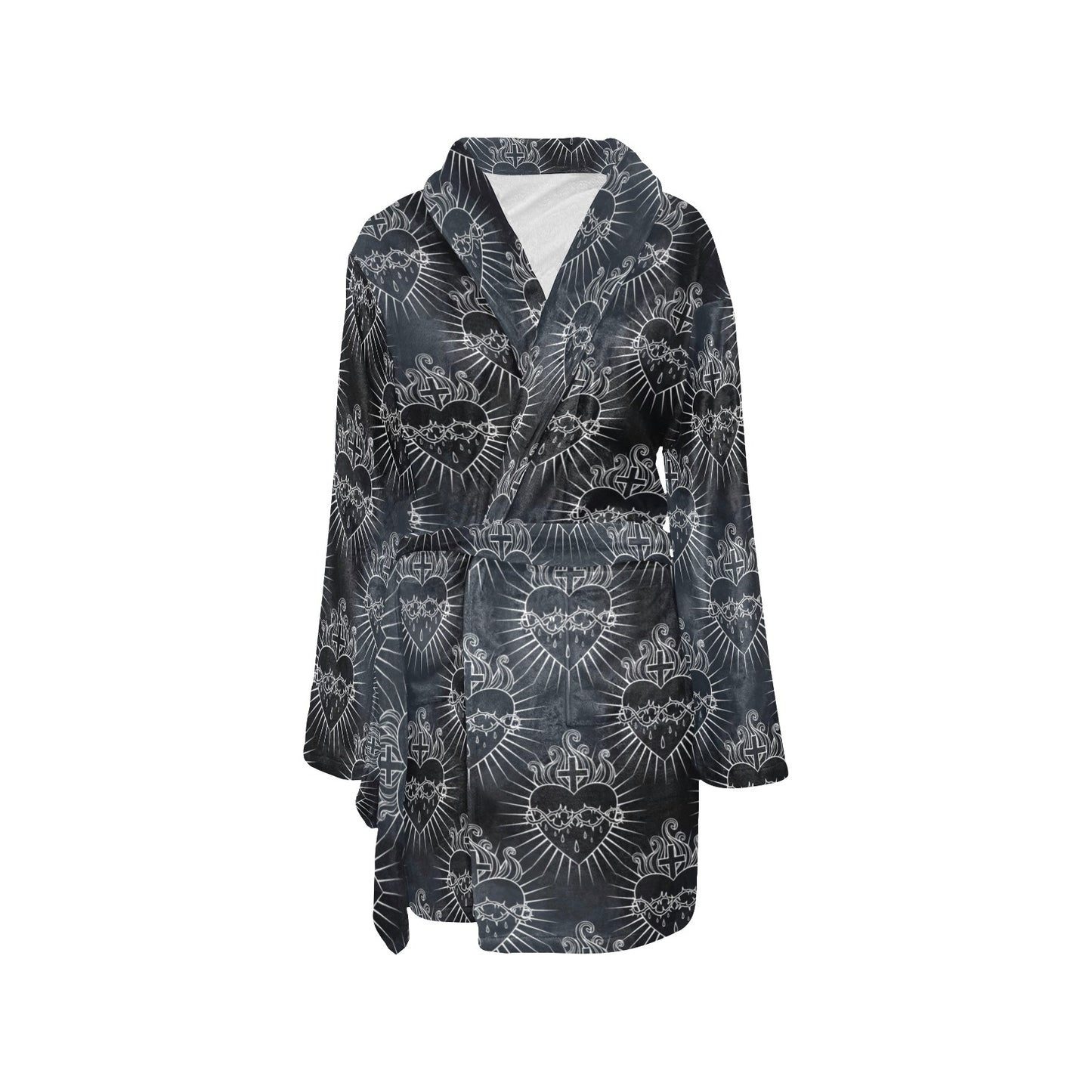 Christian Heart Tattoo Style Women's Fleece Robe