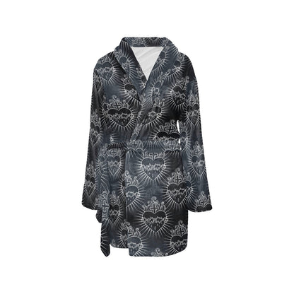 Christian Heart Tattoo Style Women's Fleece Robe