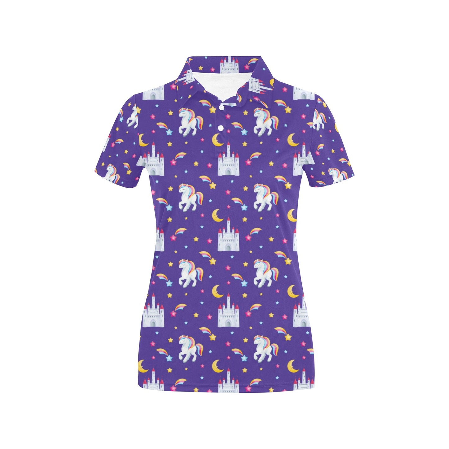 Unicorn Casttle Women's Polo Shirt