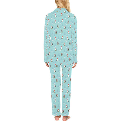Ski Penguin Print Design LKS304 Women's Long Pajama Set