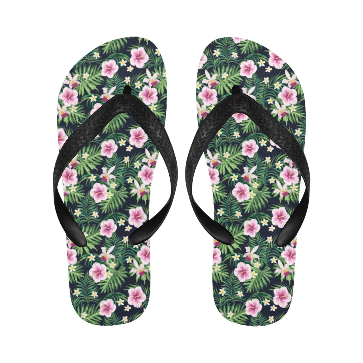 Hibiscus Tropical Print Design LKS309 Flip Flops