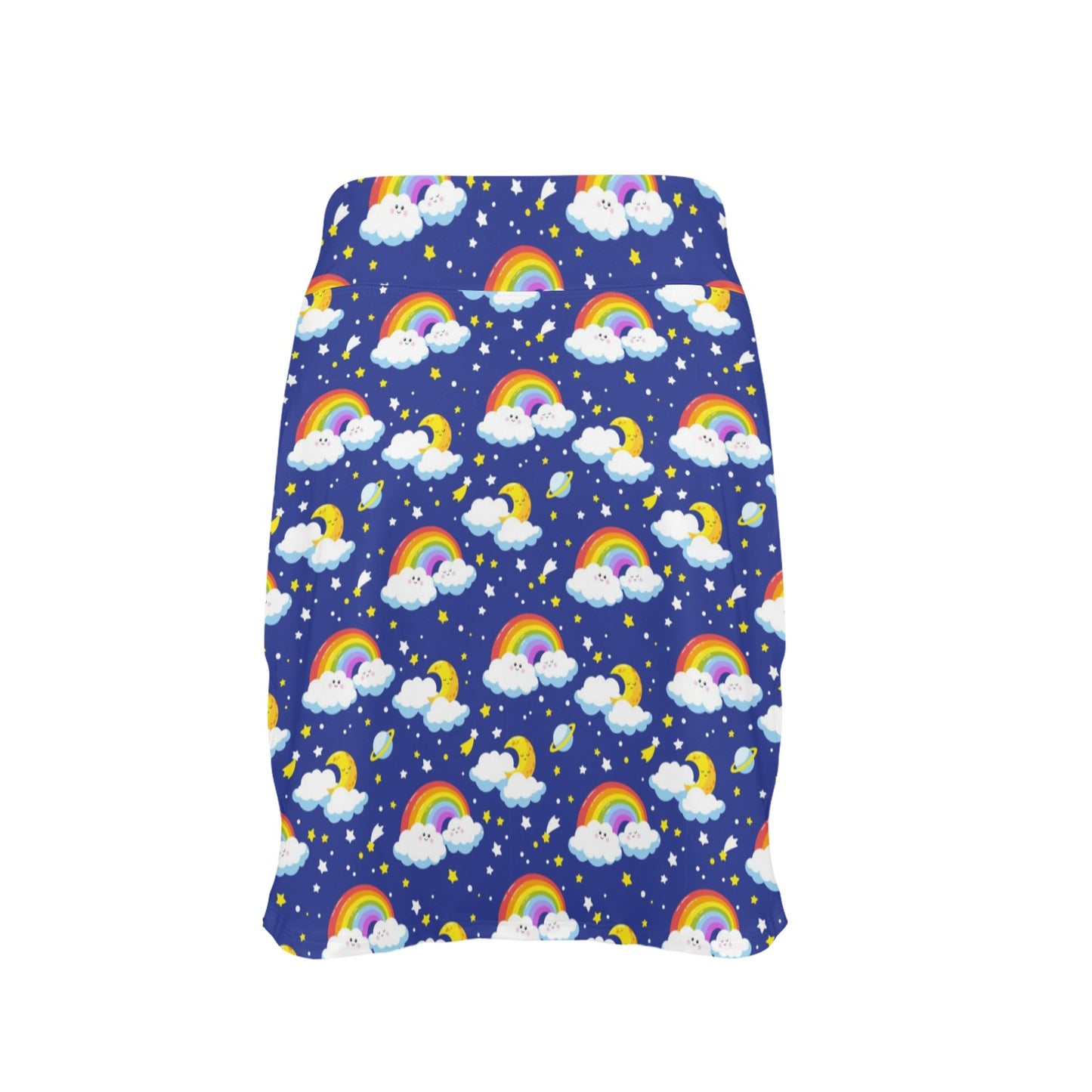 Rainbow Space Design Print 17" Golf & Pickleball Skort with Pockets