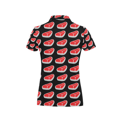 Steak Print Design LKS303 Women's Polo Shirt