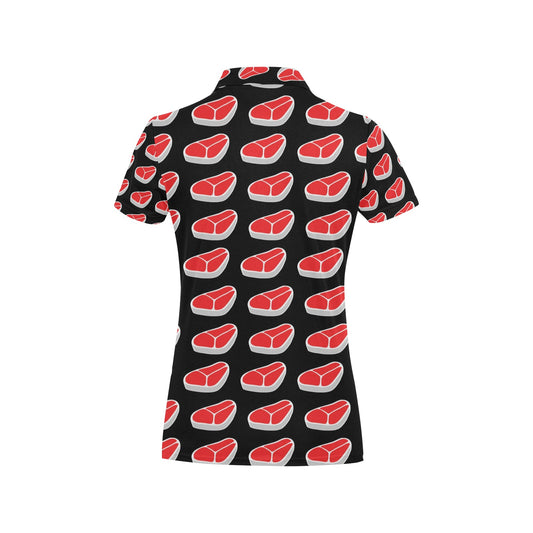 Steak Print Design LKS303 Women's Polo Shirt