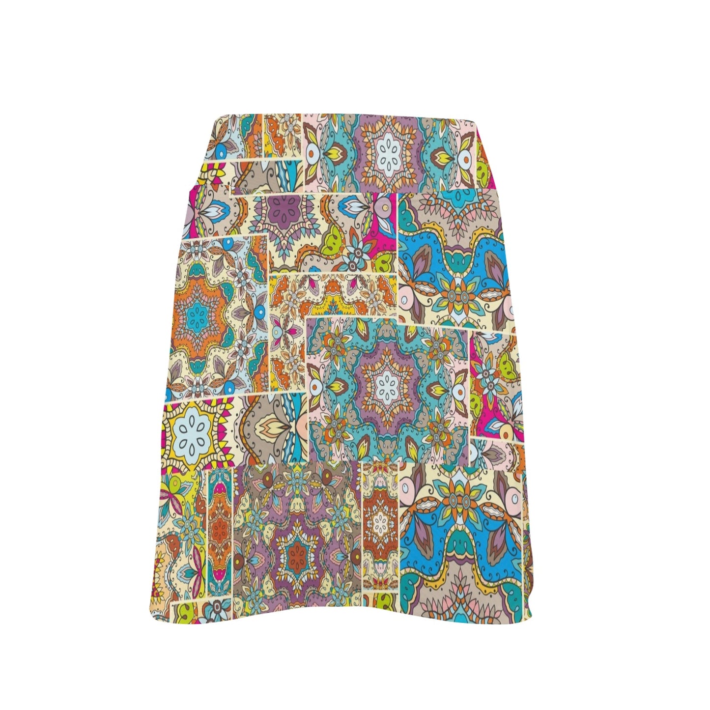 Patchwork Print Design LKS402 17" Golf & Pickleball Skort with Pockets