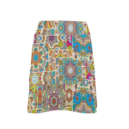 Patchwork Print Design LKS402 17" Golf & Pickleball Skort with Pockets