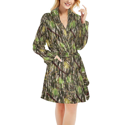 Camouflage Realtree Pattern Print Design 02 Women's Fleece Robe