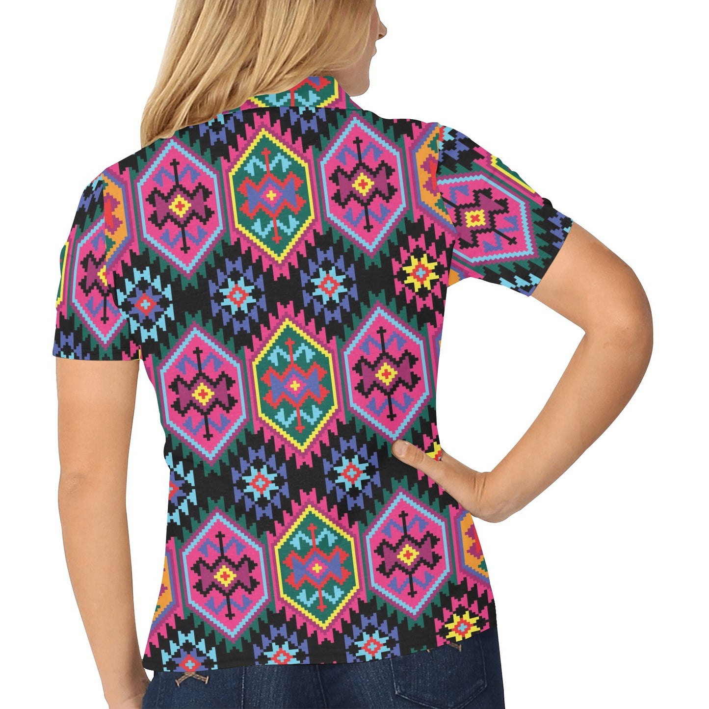 Mexican Pattern Print Design 02 Women's Polo Shirt