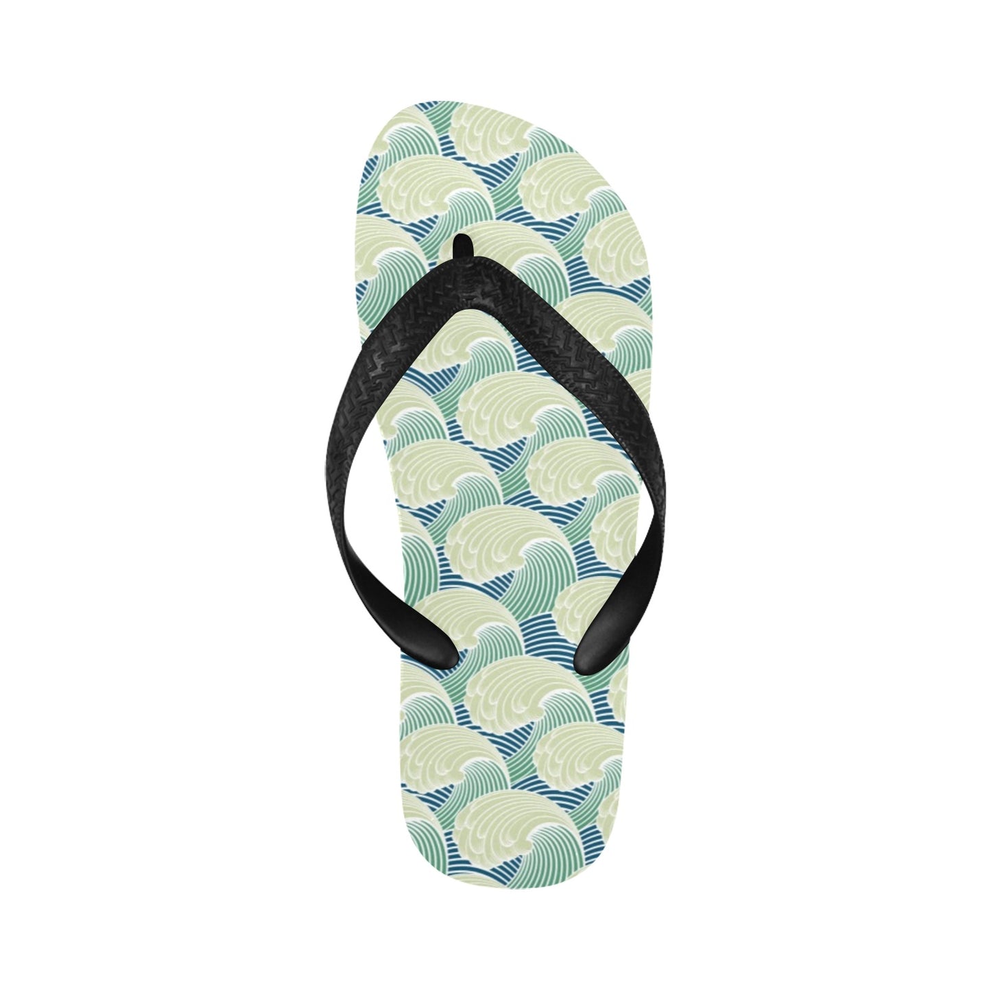 Wave Japan Style Print Design LKS302 Flip Flops