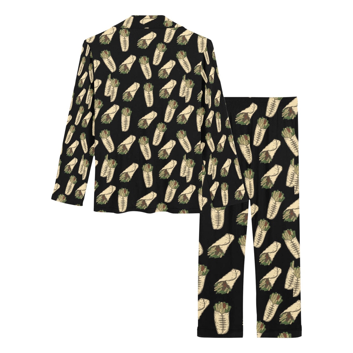 Burrito Print Design LKS303 Women's Long Pajama Set