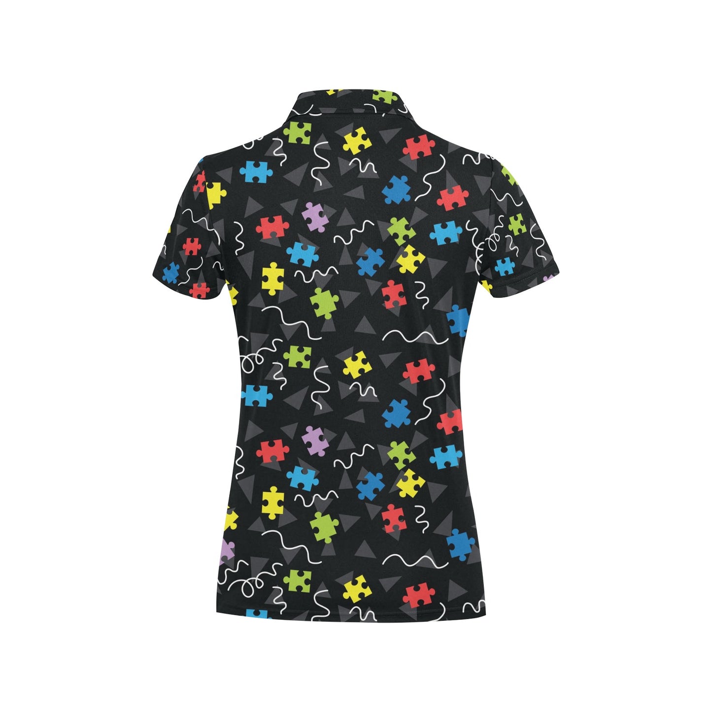 Autism Awareness Pattern Print Design 01 Women's Polo Shirt