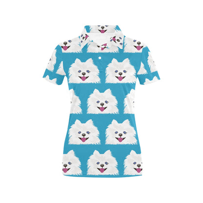 Pomeranians Pattern Print Design A05 Women's Polo Shirt