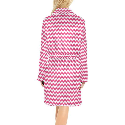 Chevron Print Design LKS402 Women's Fleece Robe