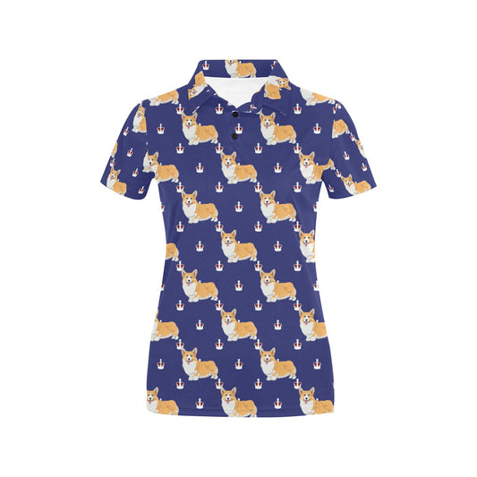 Pembroke Welsh Corgis Pattern Print Design A07 Women's Polo Shirt