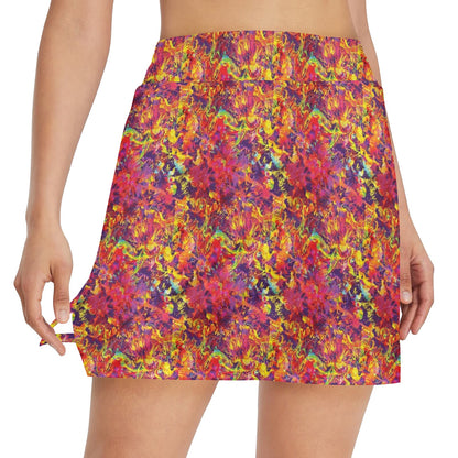 Splatter Print Design LKS303 17" Golf & Pickleball Skort with Pockets
