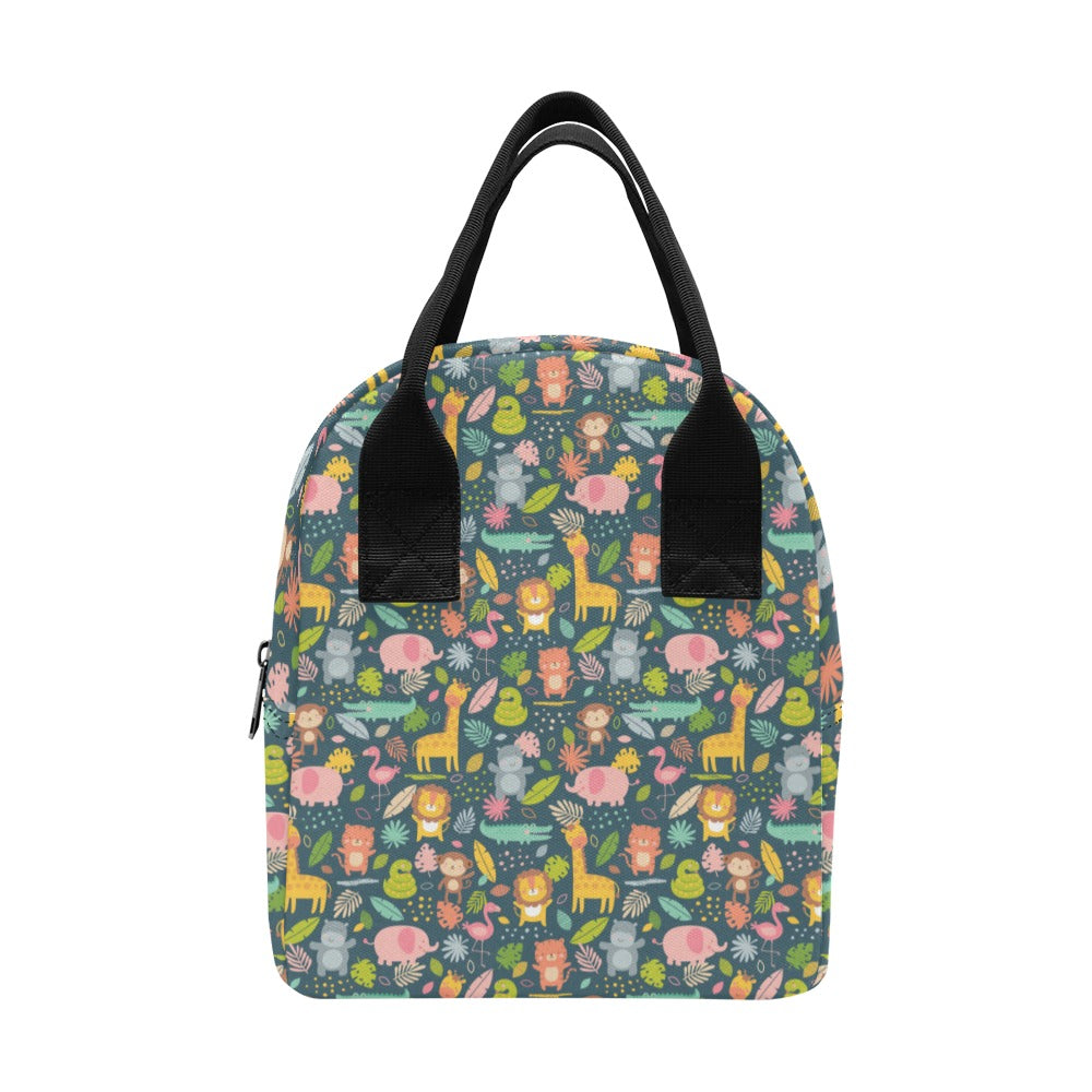 Safari Animal Cartoon Print Design LKS305 Insulated Lunch Bag