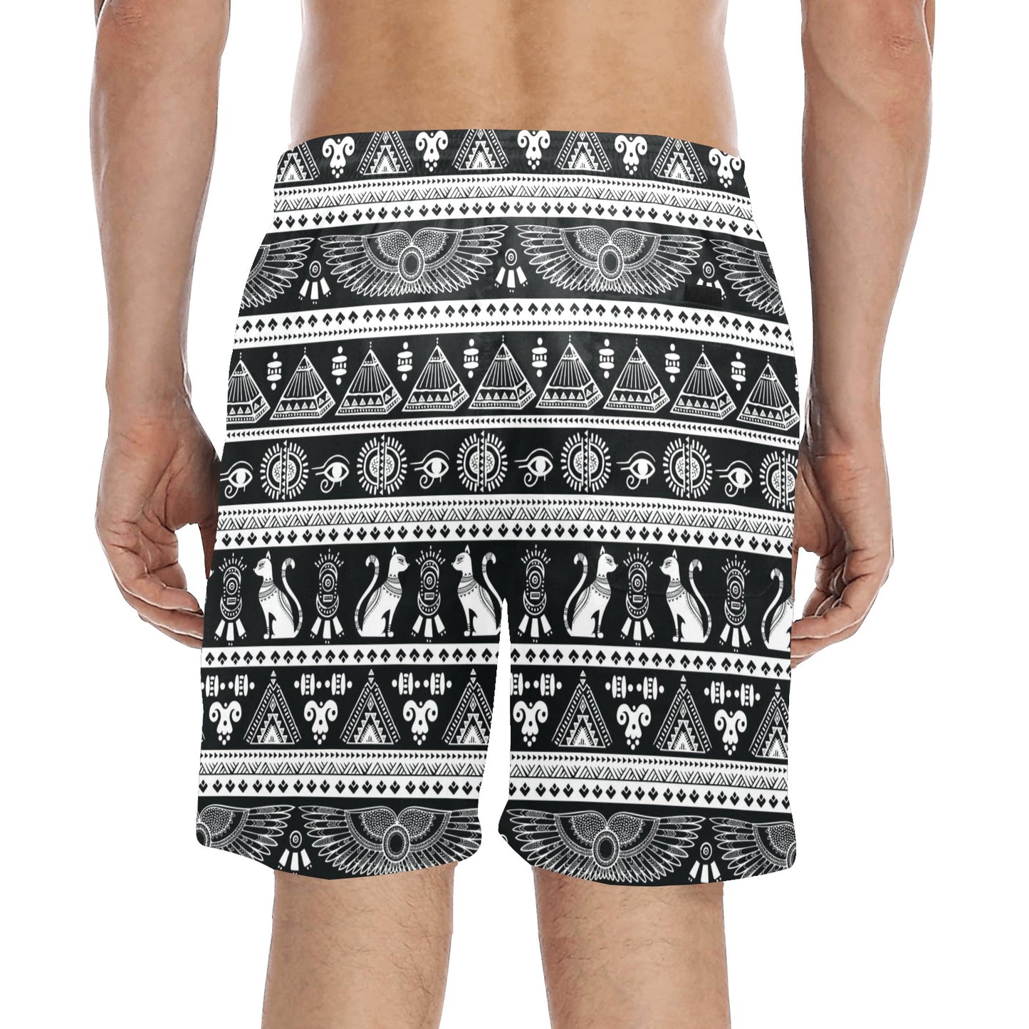 Tribal Pattern Print Design LKS305 Men's Swim Trunks Beach Shorts