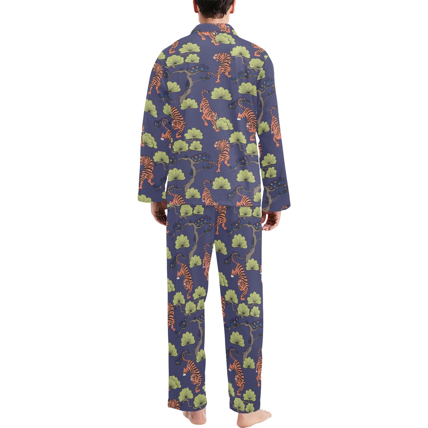 Tiger Pattern Japan Style Men's Long Pajama Set