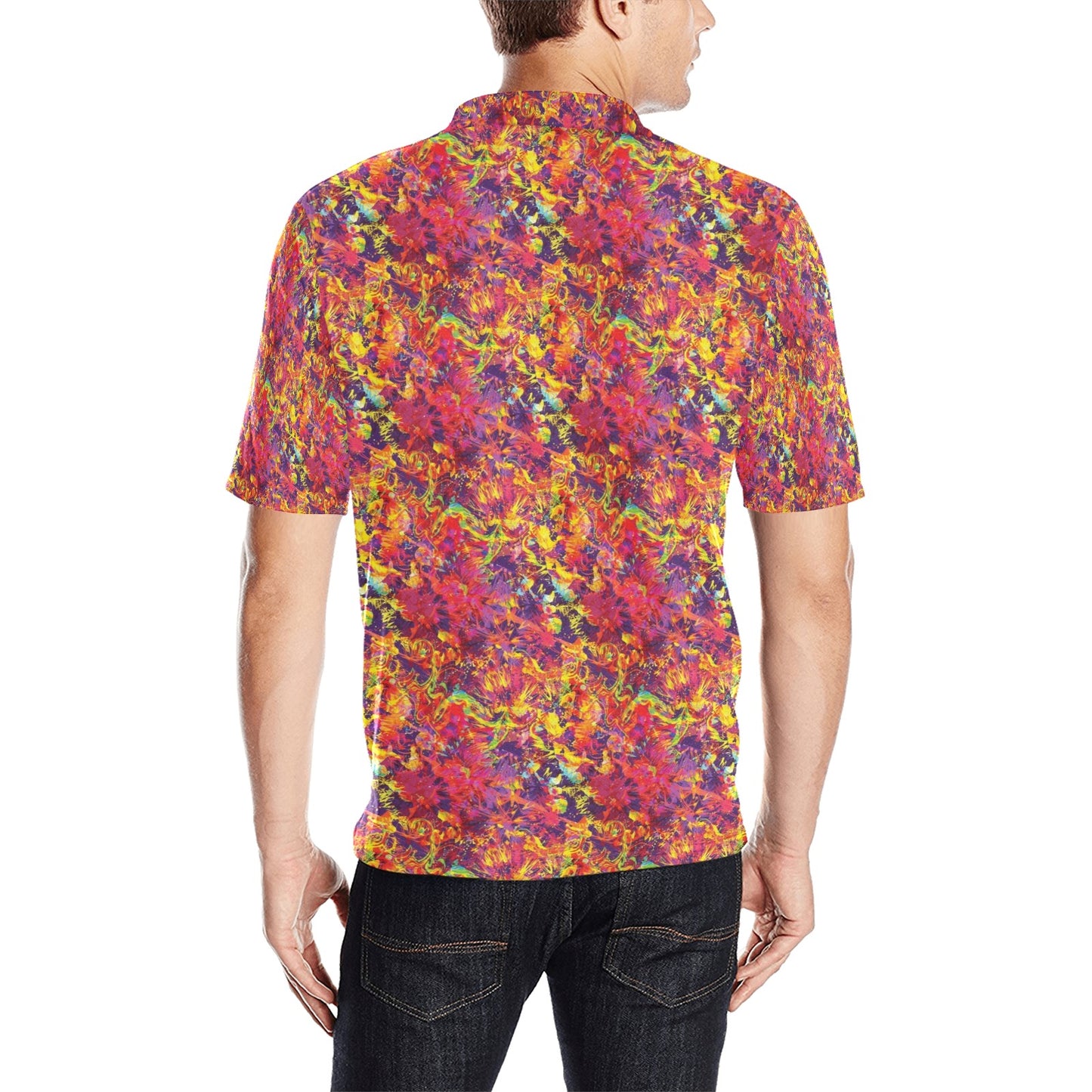Splatter Print Design LKS303 Men Polo Shirt