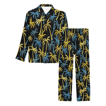 Palm Tree Pattern Men's Long Pajama Set