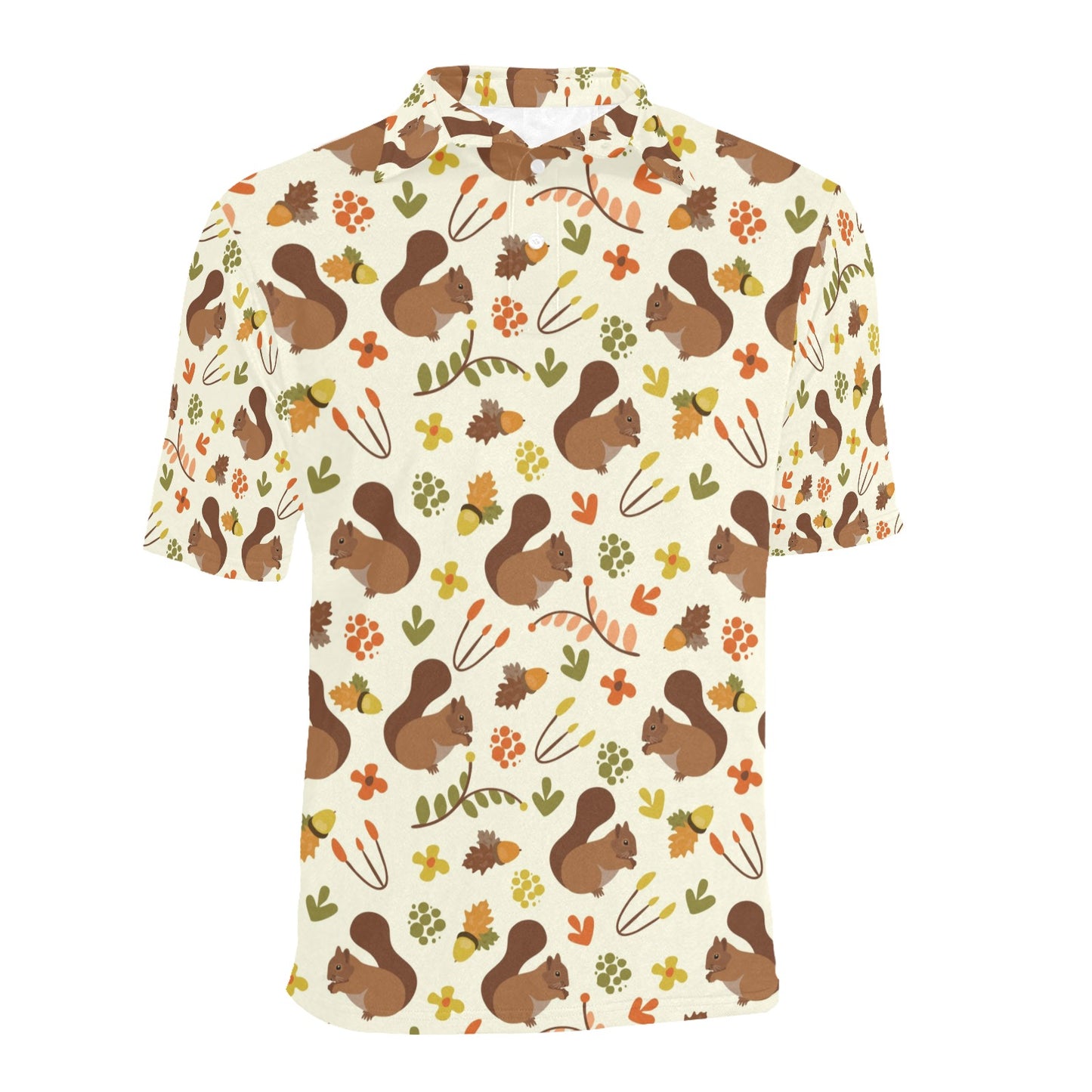 Squirrel Print Design LKS3010 Men Polo Shirt