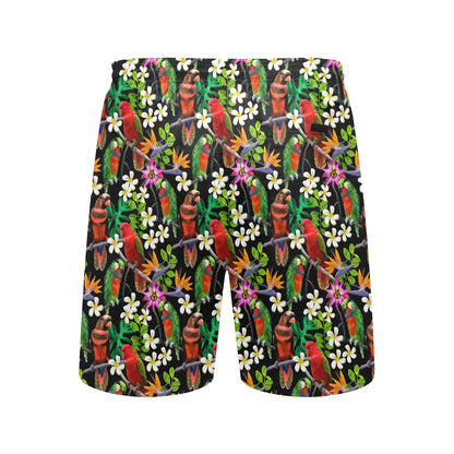 Parrot Design Print Men's Swim Trunks Beach Shorts