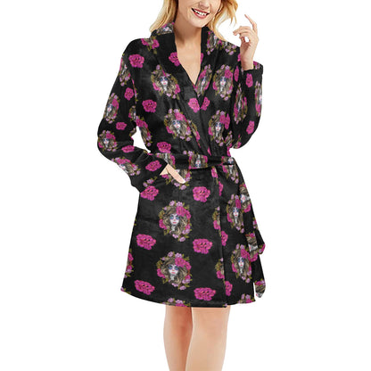 Day of the Dead Makeup Girl Women's Fleece Robe