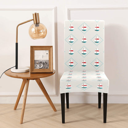 Sailboat Print Design LKS301 Dining Chair Slipcover