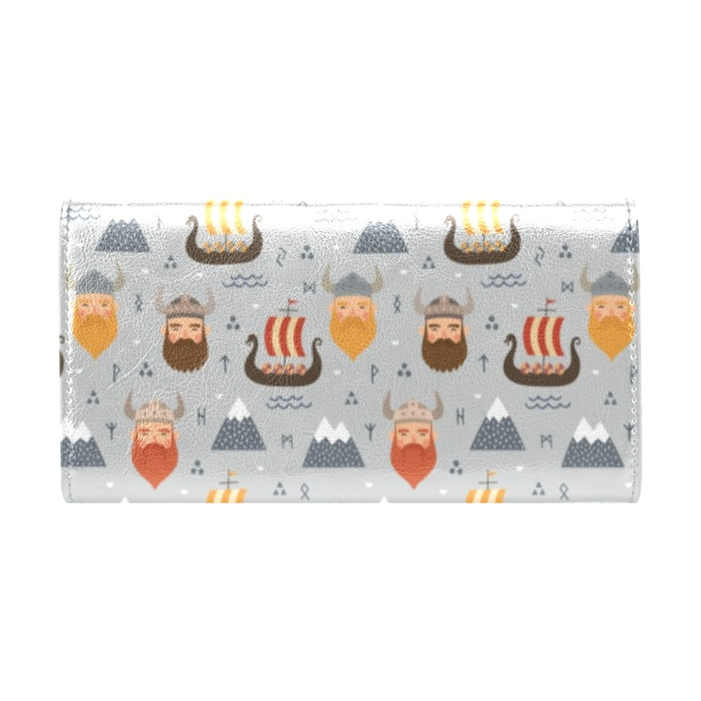 Vikings Print Design LKS307 Women's Trifold Wallet