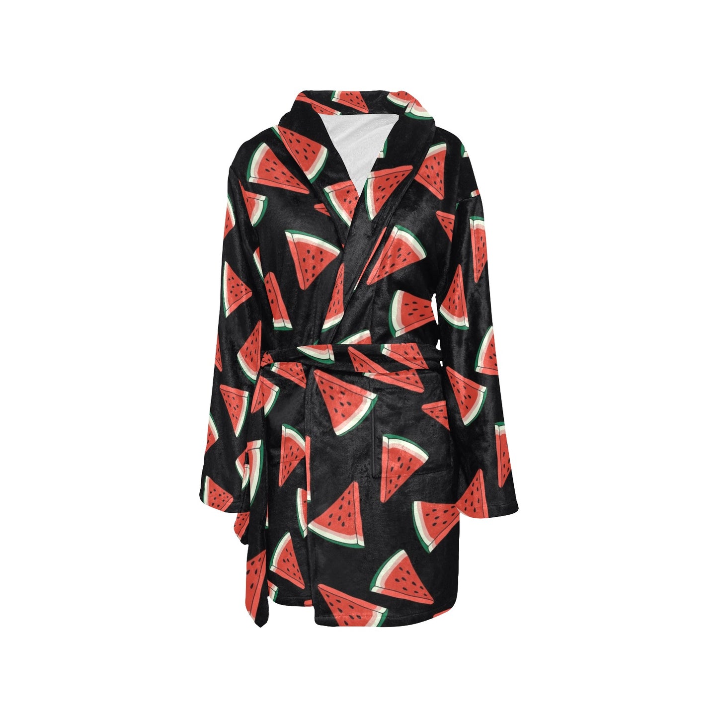 Watermelon Pattern Print Design WM01 Women's Fleece Robe