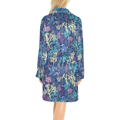 Seaweed Print Design LKS301 Women's Fleece Robe