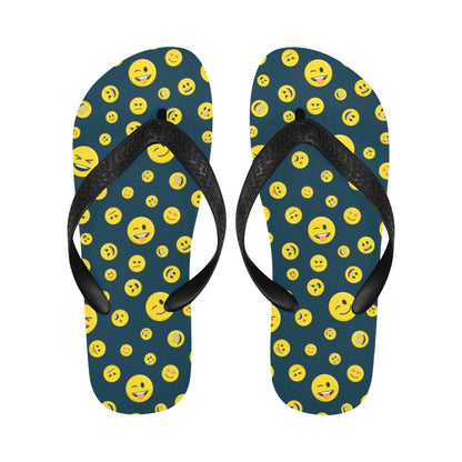 Smiley Face Emoji Print Design LKS301 Flip Flops