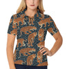 Jaguar Pattern Print Design 04 Women's Polo Shirt