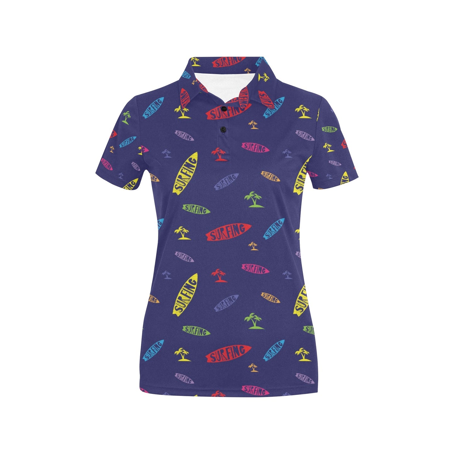 Surfboard Print Design LKS305 Women's Polo Shirt