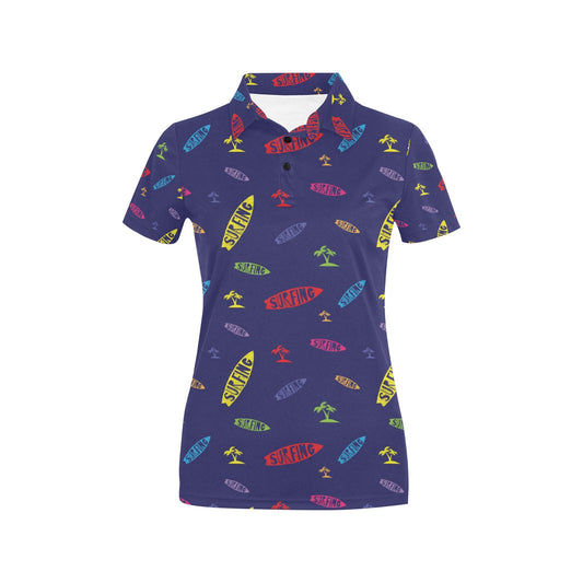 Surfboard Print Design LKS305 Women's Polo Shirt