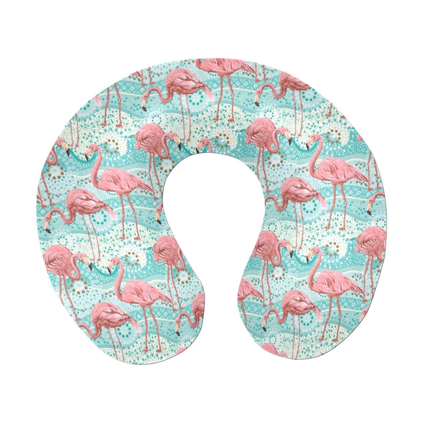 Flamingo Background Themed Print U-Shaped Travel Neck Pillow