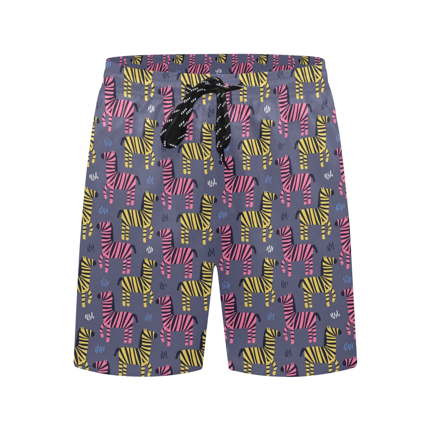 Zebra Print Design LKS303 Men's Swim Trunks Beach Shorts