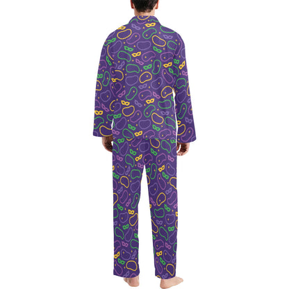Mardi Gras Pattern Print Design 04 Men's Long Pajama Set