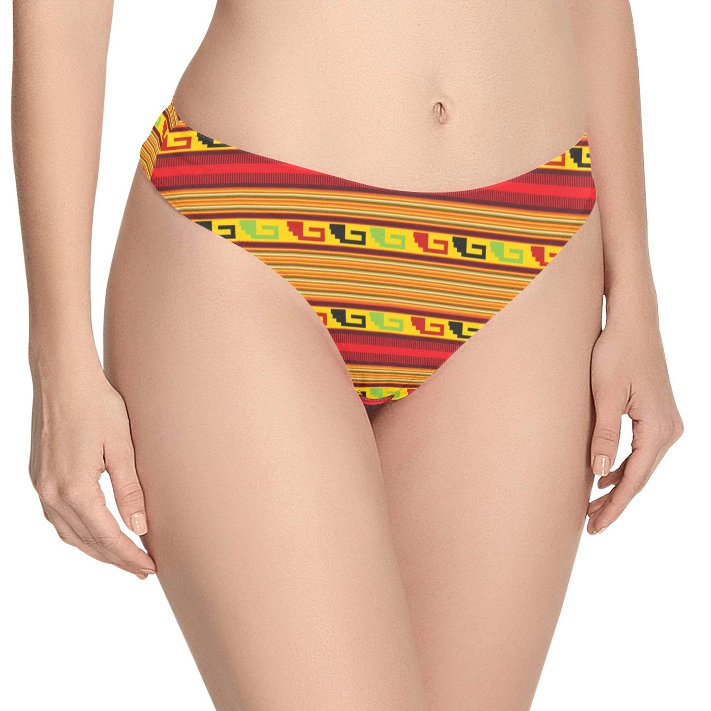 Mexican Blanket Ornament Print Pattern Women's Thongs