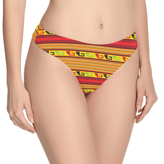 Mexican Blanket Ornament Print Pattern Women's Thongs